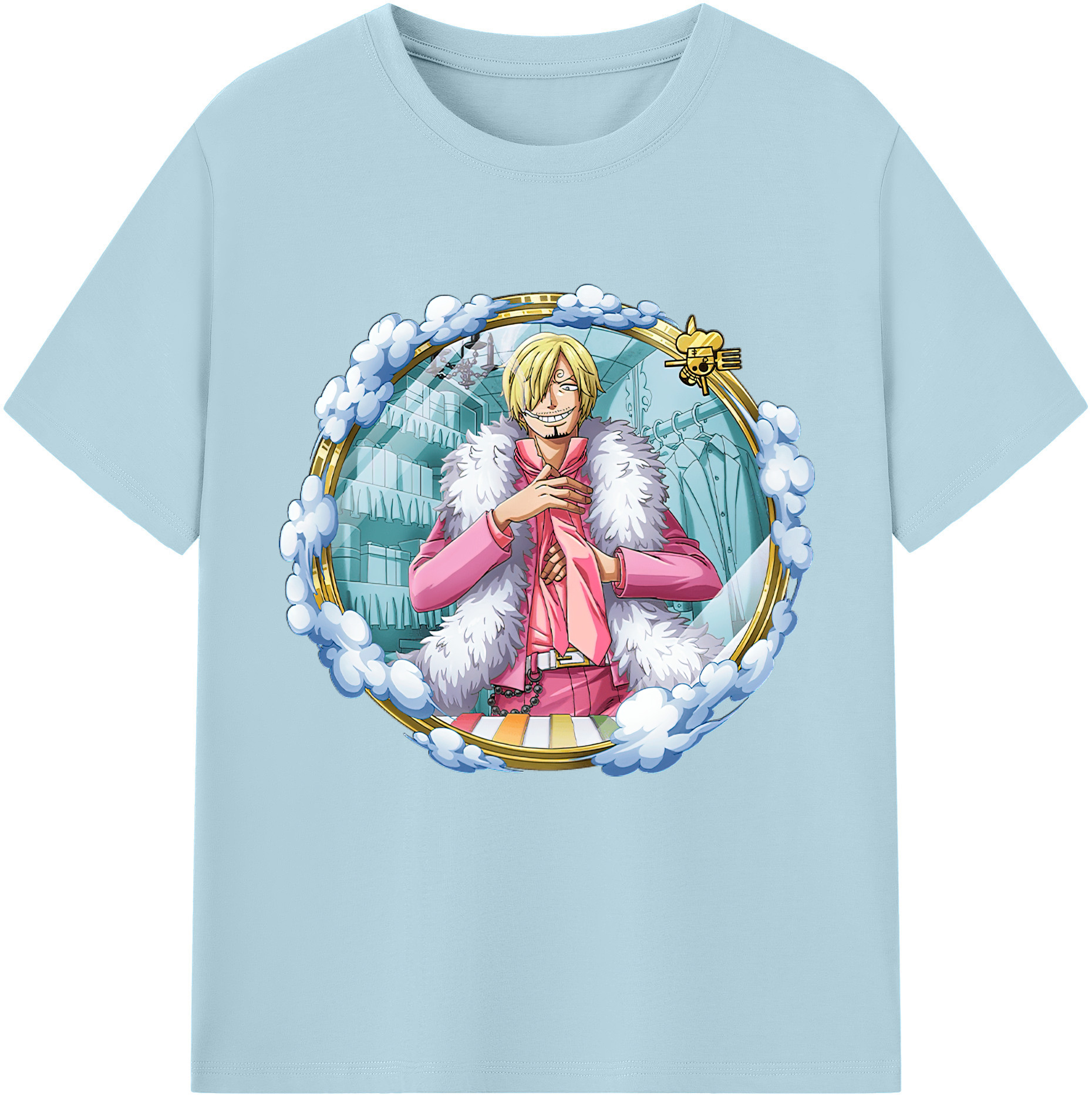 ワンピース サンジ ONE PIECE Sanji 綿100％半袖Tシャツ（フロントプリント）